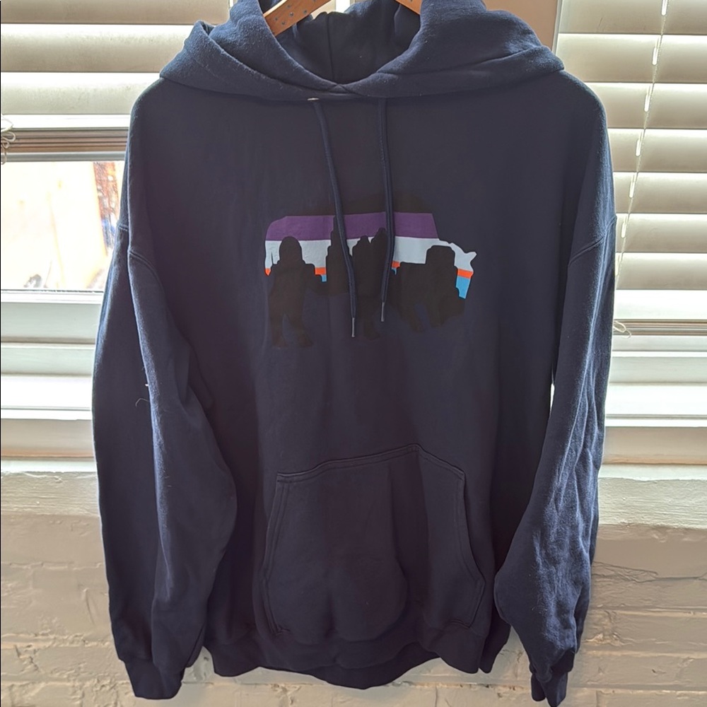 Men's Black Hoodie with Graphic Design